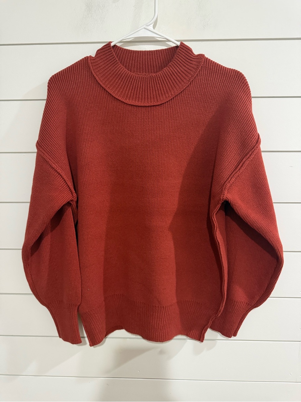Zenana Outfitters Rust Mock Turtleneck Pullover